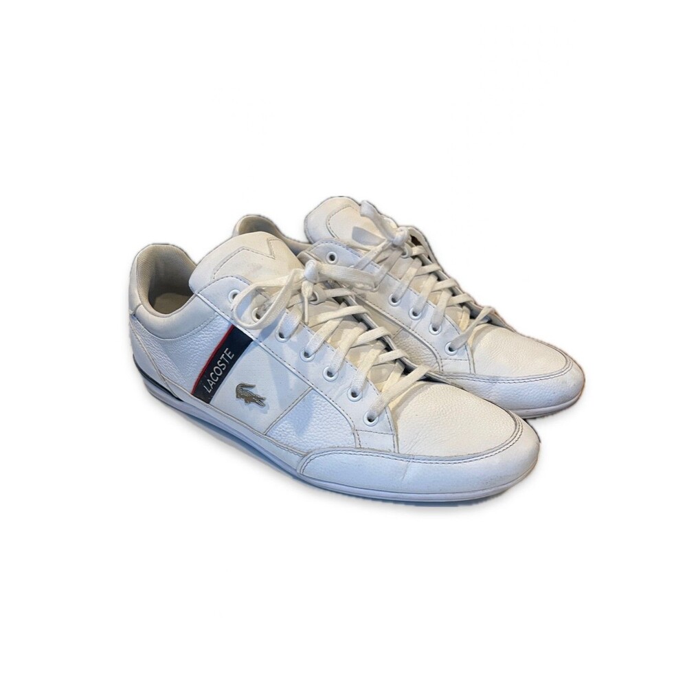 Lacoste Chaymon Men's White Leather Sneakers - Size 13